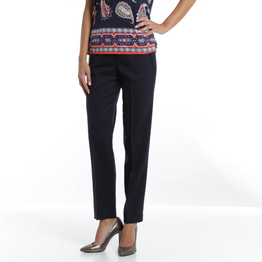 Tory Burch Wool Cropped Navy Trousers